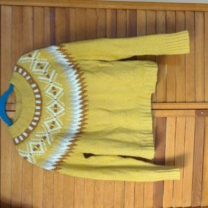 AEO fair isle yellow sweater